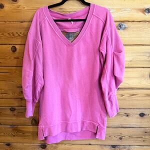 Anthropologie Daily Practice Long Sleeve Batwing Sweatshirt Dress Pink